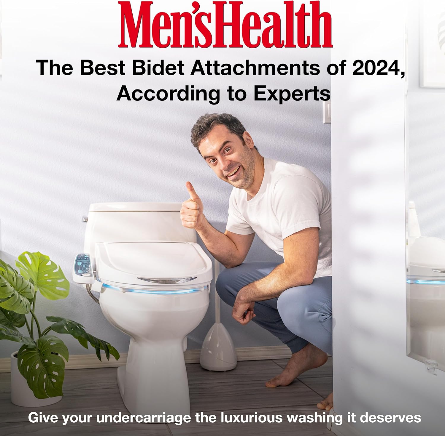 BidetMate 2000 Series Heated Bidet Japanese Toilet Seat with Unlimited Water, Side Control Panel, Deodorizer, and Warm Air Dryer - Adjustable Self-Cleaning - Shape of Bidet Round