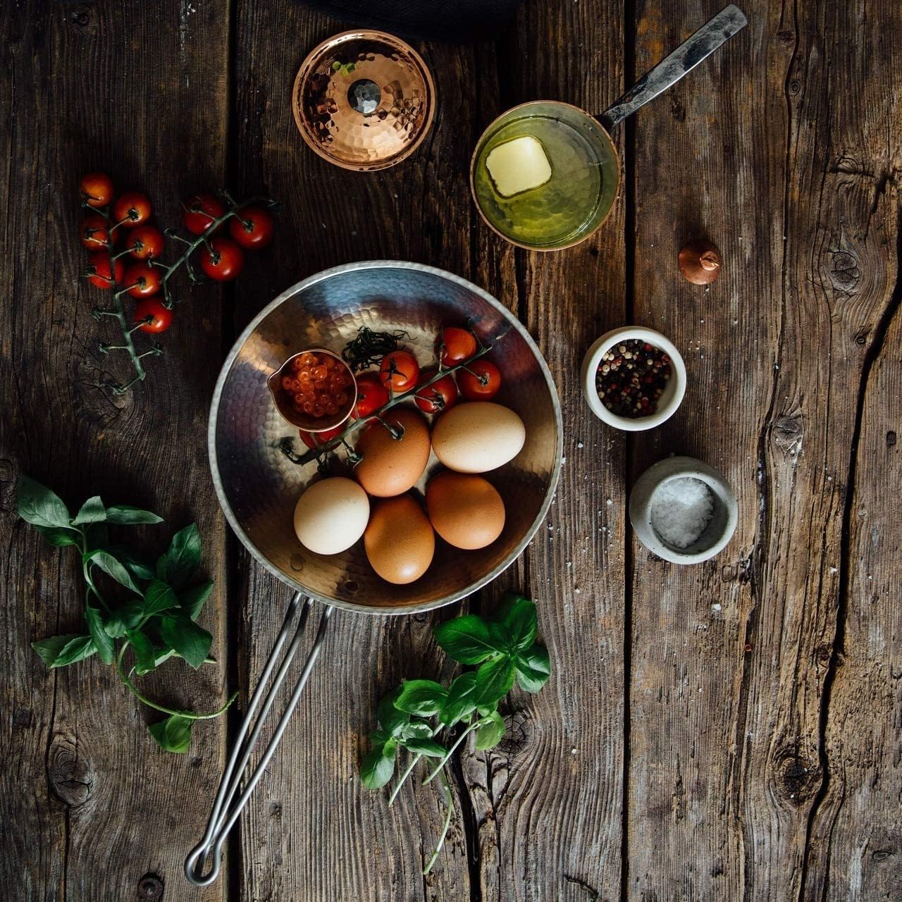 Sertodo Copper Skillet Pan | 10 inch Diameter | Patented Stainless Steel Handle System | Naturally Non-Stick Tin Lining, Pure Copper Body | Professional Kitchen Grade | Elegant, Durable, Functional