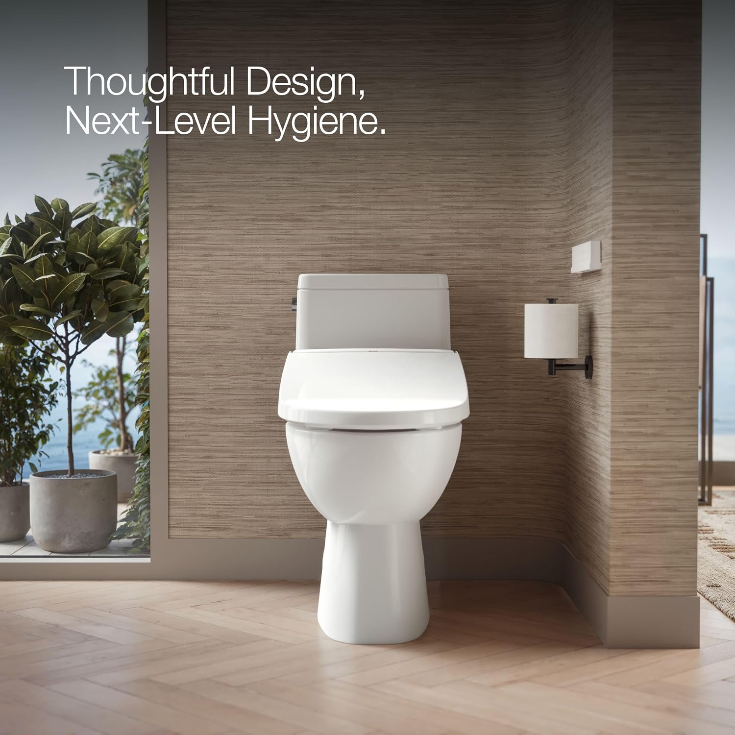 Kohler PureWash E880 Elongated Bidet Toilet Seat With Remote, Warm Water, Quiet-Close Lid Prevents Slamming, Easy Installation with Quick-Release, Self-Cleaning Wand, Adjustable Water Pressure