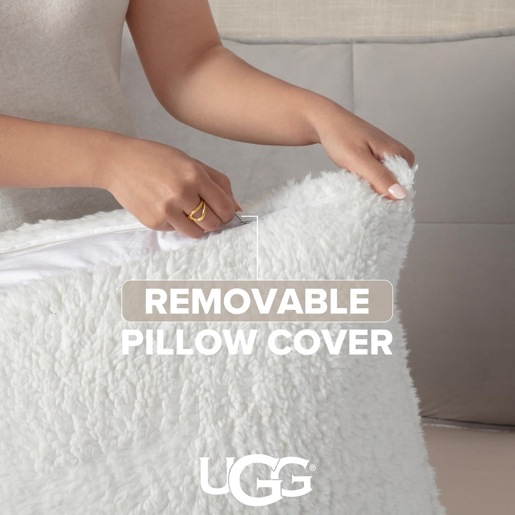 UGG Blissful Queen Comforter Set with 2 Pillow Shams, Reversible Quilted Bed Comforter, Ultra Warm Winter Bed Set, Down Alternative Bedding, Full/Queen Size, Seal Grey
