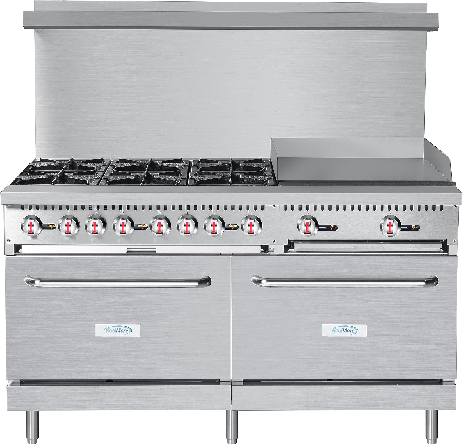 KoolMore 60 in. 6 Burner Commercial Natural Gas Range with 24 in. Griddle (KM-CRG60-NG)