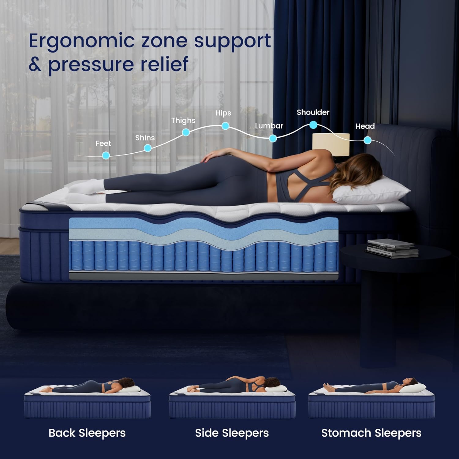 King Size Mattress, 2026 Upgraded 14 Inch King Mattress in a Box, Cool Gel Memory Foam Hybrid Mattress, Pocket Springs for Motion Isolation, Back Pain Relief, Ultra Comfort, Edge Support