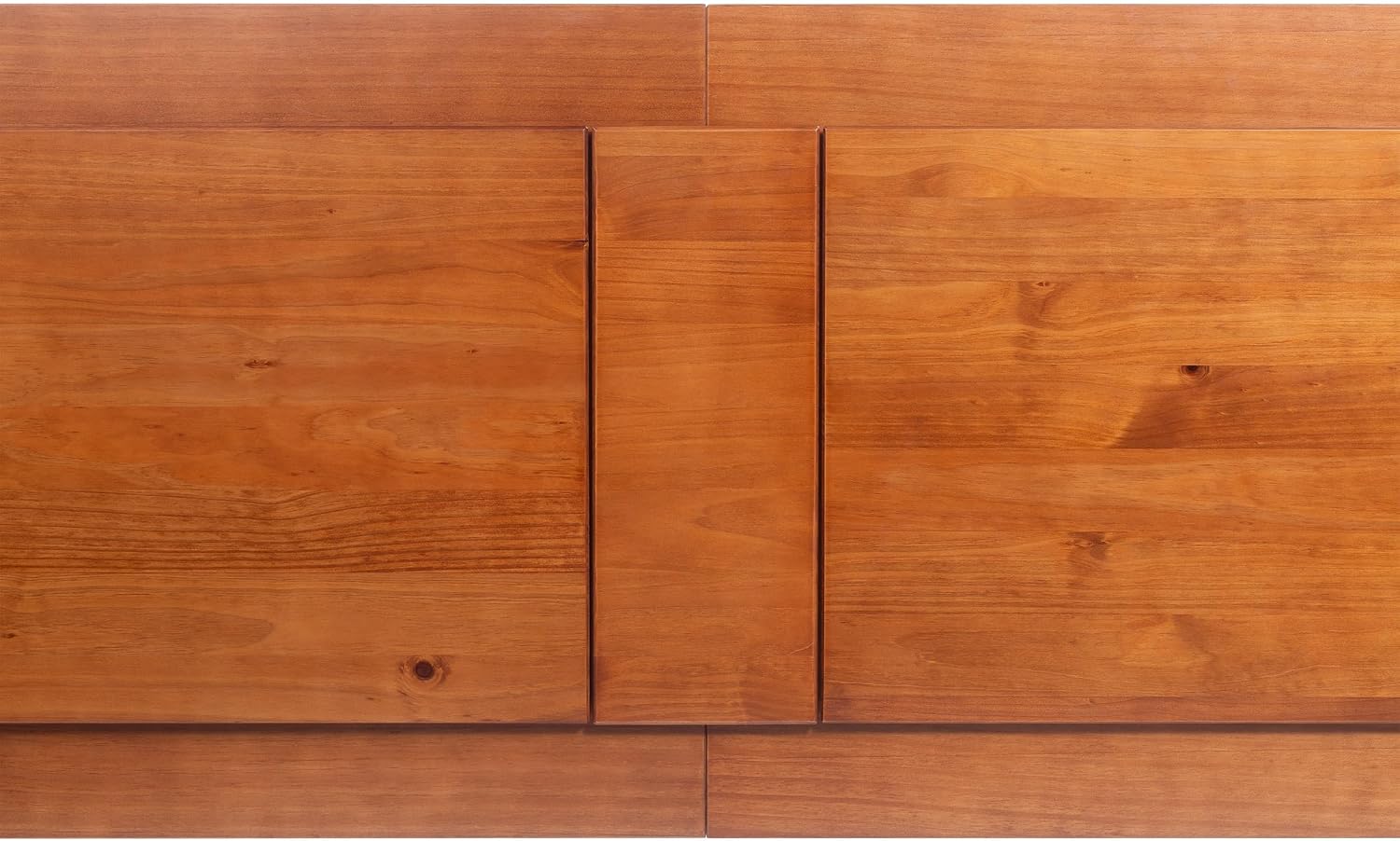 memomad Bali Slim Set: Storage Platform Bed with Drawers + Flat Panel Headboard (Queen Size, Caramel Brown Wood)