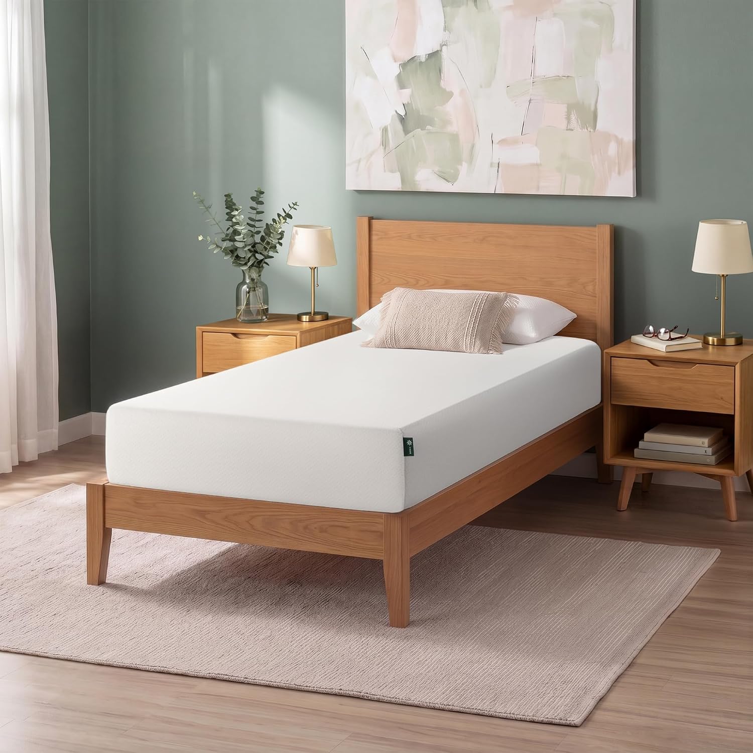 Zinus 10 Inch Twin XL Green Tea Memory Foam Mattress [New Version], Fiberglass Free, Medium Firm Feel, Zoned Pressure Relief, Certified Safe Foams & Fabric, Mattress-in-a-Box