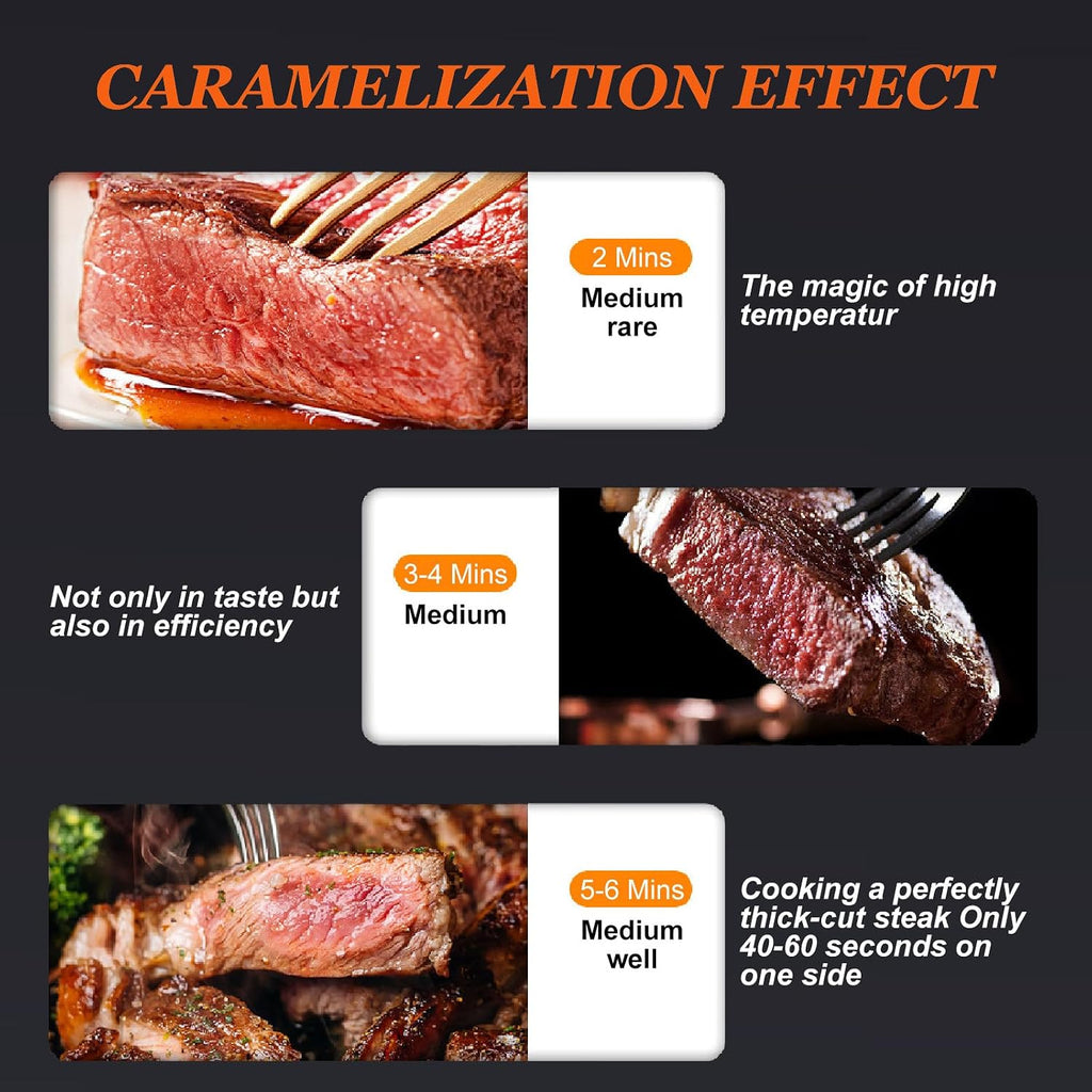 Electric Steak Grill, Portable Indoor Countertop Oven with Griddle, Smokeless Electric Infrared Grill, Heats up to 1450 ℉,110V