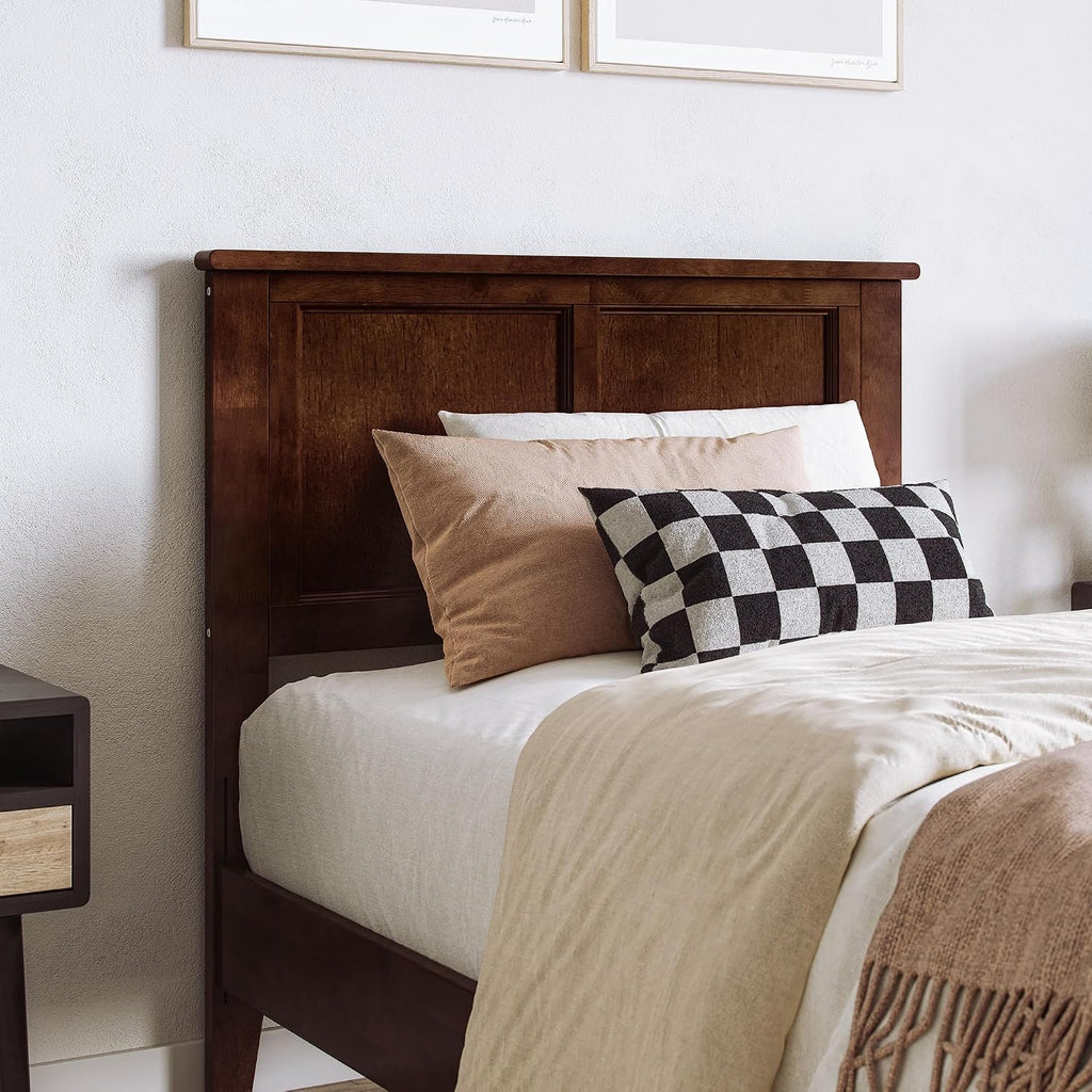 AFI, Charlotte Twin XL Solid Wood Low Profile Platform Bed, Walnut