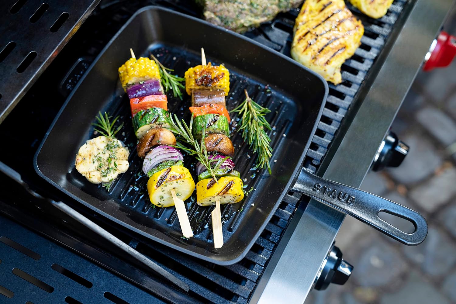 STAUB Cast Iron 10-inch Square Grill Pan - Matte Black