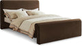 Meridian Furniture SloanBrown-K Sloan Collection Modern | Contemporary Velvet Upholstered King Bed with Rich Soft Brown Velvet, Curved Headboard and Footboard, 82' W x 96' D x 45' H, Brown, King