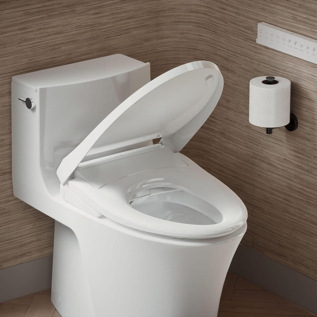Kohler K-28821 PureWash E930 Elongated Bidet Toilet Seat with Remote Control, Quick Release, Quiet-Close Bidet Seat, Warm Water, Heated - White
