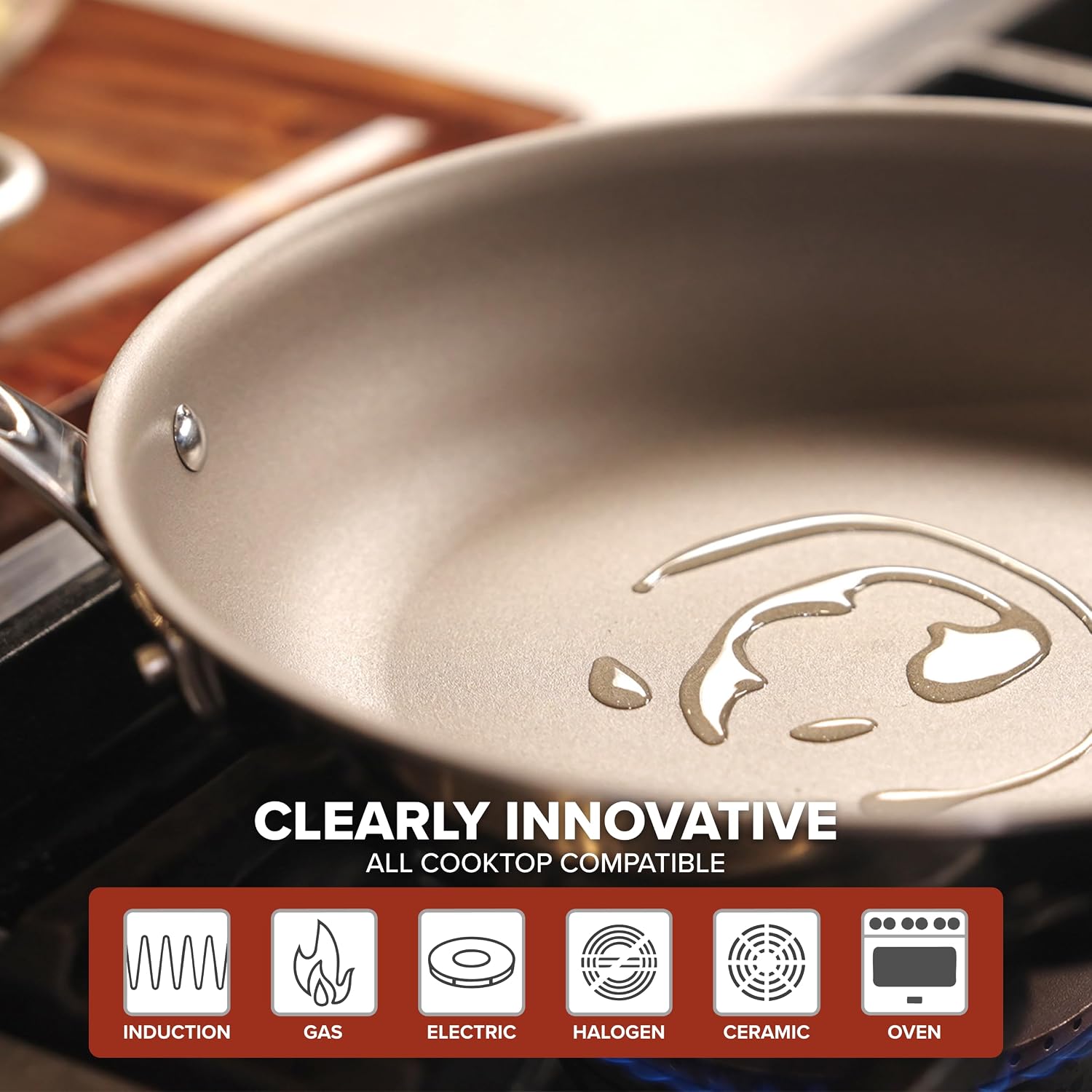 Viking PureGlide Pro 3-Ply Nonstick Frying Pans, Made without PFAS, 2-Piece Induction Fry Pan Set, 9.5 and 11-Inch, Metal Utensil Safe Titanium Nonstick Surface, Oven Safe to 600F