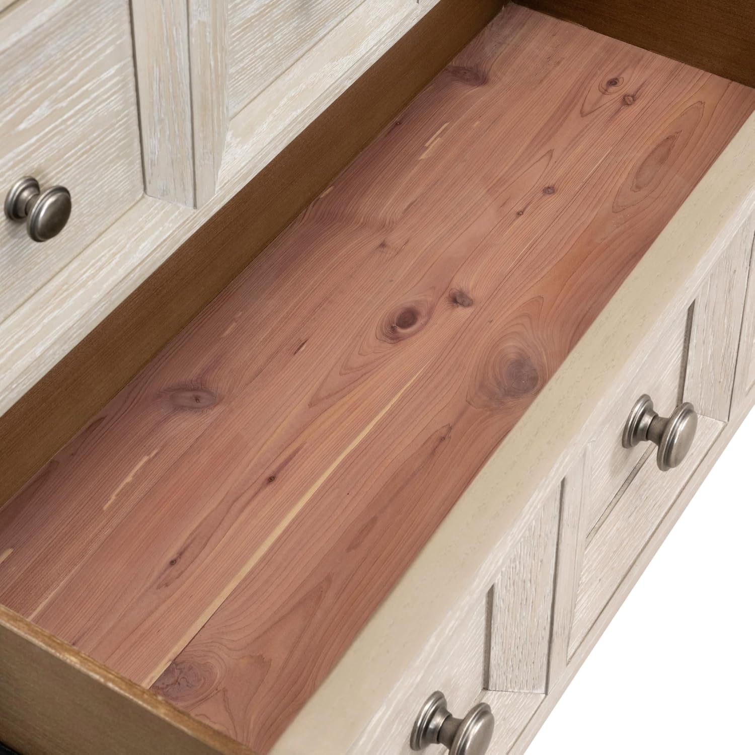 Furniture of America Dannen Modern Wood 3-Piece Bedroom Set with Panel Bed, Cedarwood-Lined Bottom and Felt-Lined Top Drawers on Oversized Nightstand, Box Spring Required, King, Tawny Brown
