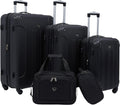 Travelers Club Chicago Hardside Expandable Spinner Luggage, Black, 5 Piece Set