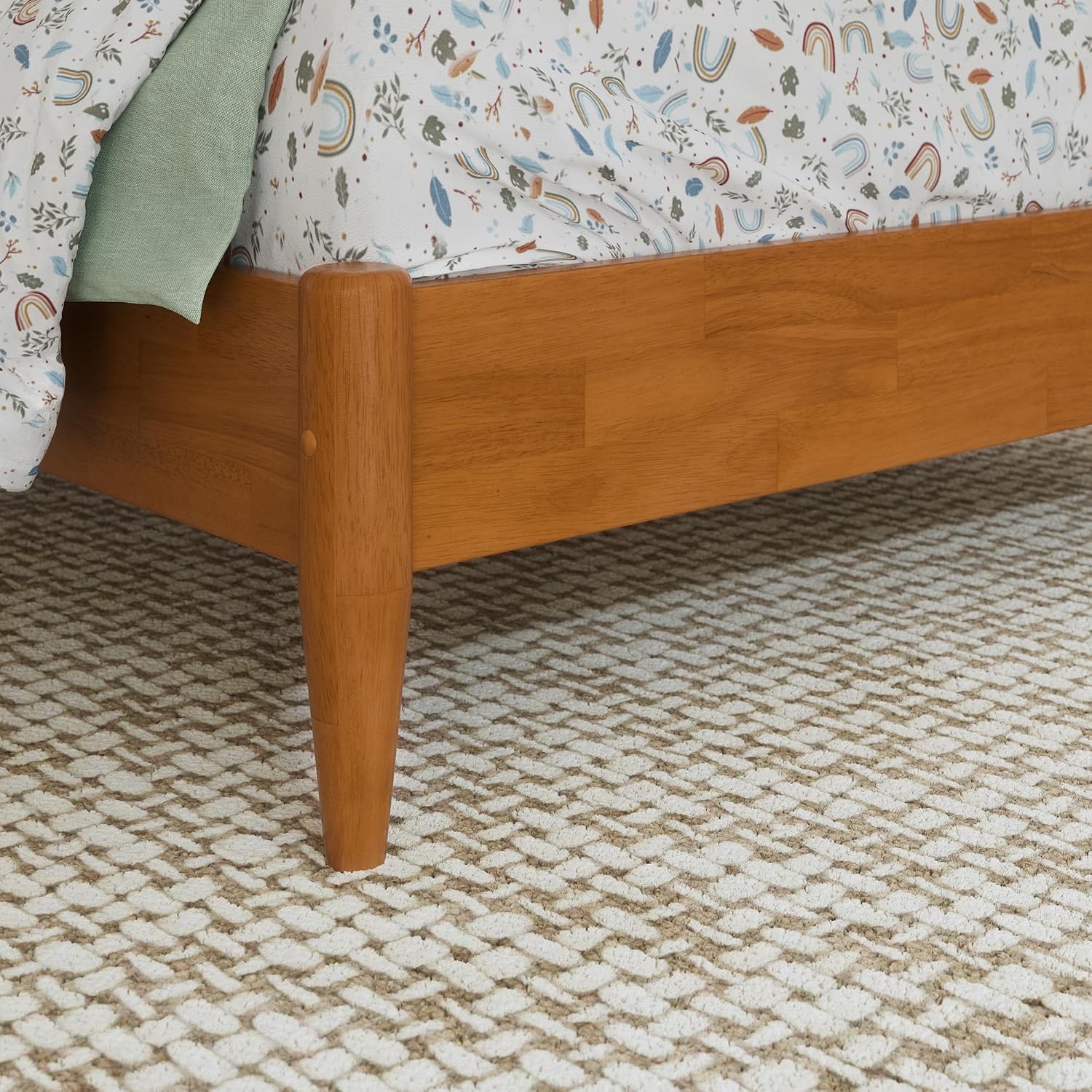 AFI, Pasadena Twin Solid Wood Low Profile Platform Bed, Light Toffee
