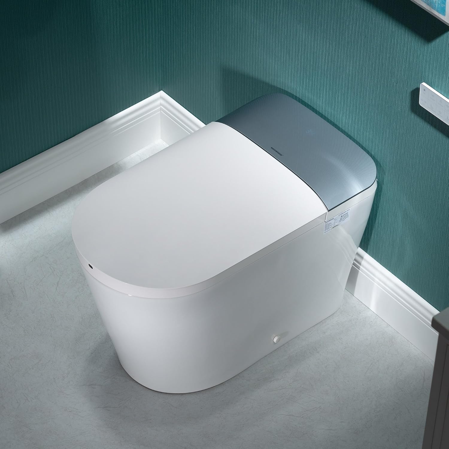 WOODBRIDGE Smart Toilet with 1000g MaP Flush Score, Foam Shield, Blackout Flush, Warm Drying, Wave Sensor Auto Open&Close, Wireless Remote, Smart Deodorization, MET061