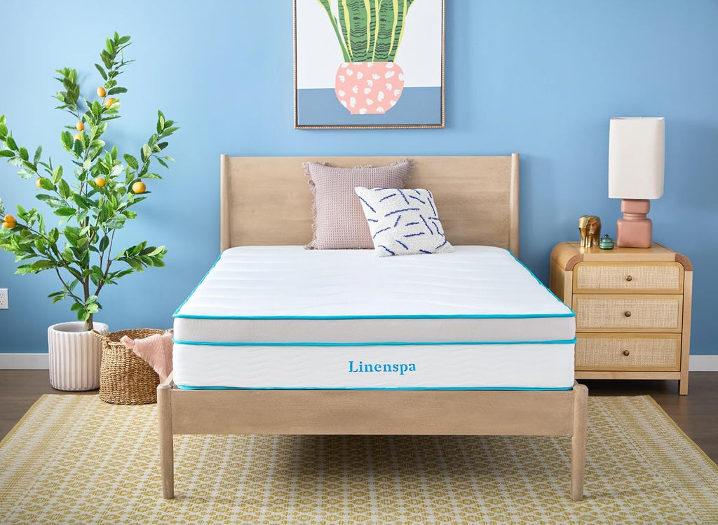 Linenspa 12 Inch Memory Foam and Spring Hybrid Mattress - Medium Plush Feel - Bed in a Box - Pressure Relief and Adaptive Support - Breathable - Cooling - Primary Bedroom - Twin Size