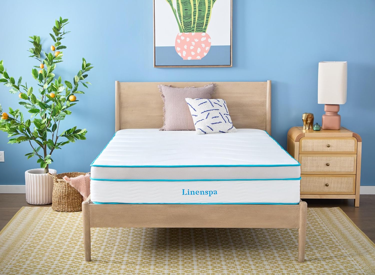 Linenspa 12 Inch Memory Foam and Spring Hybrid Mattress - Medium Plush Feel - Bed in a Box - Pressure Relief and Adaptive Support - Breathable - Cooling - Primary Bedroom - Twin Size