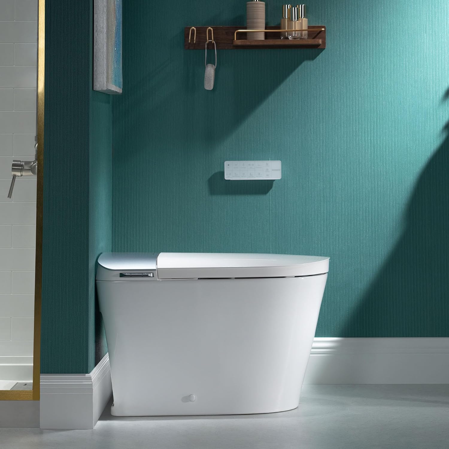 WOODBRIDGE Smart Toilet with 1000g MaP Flush Score, Foam Shield, Blackout Flush, Warm Drying, Wave Sensor Auto Open&Close, Wireless Remote, Smart Deodorization, MET061