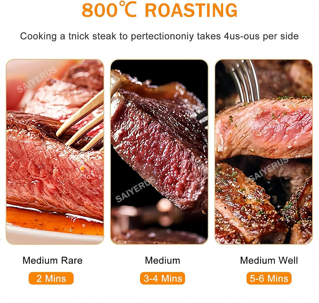 Electric Steak Grill, 1700W / 2300W Smokeless In-frared Electric Broiler, 1472°F Stainless Steel Steak Cooker with 4-Layer Grill, Electric In-frared Grill for BBQ, Toast, Grill, Indoor,A-220V