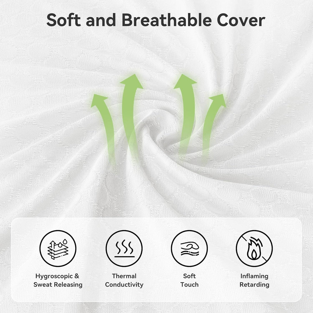 Queen Mattress, 12 Inch Mattress Queen Size in a Box with Memory Foam and Individual Pocket Springs for Motion Isolation, Pressure Relief, Medium Firm Feel, Cool&Comfortable Sleep, Breathable