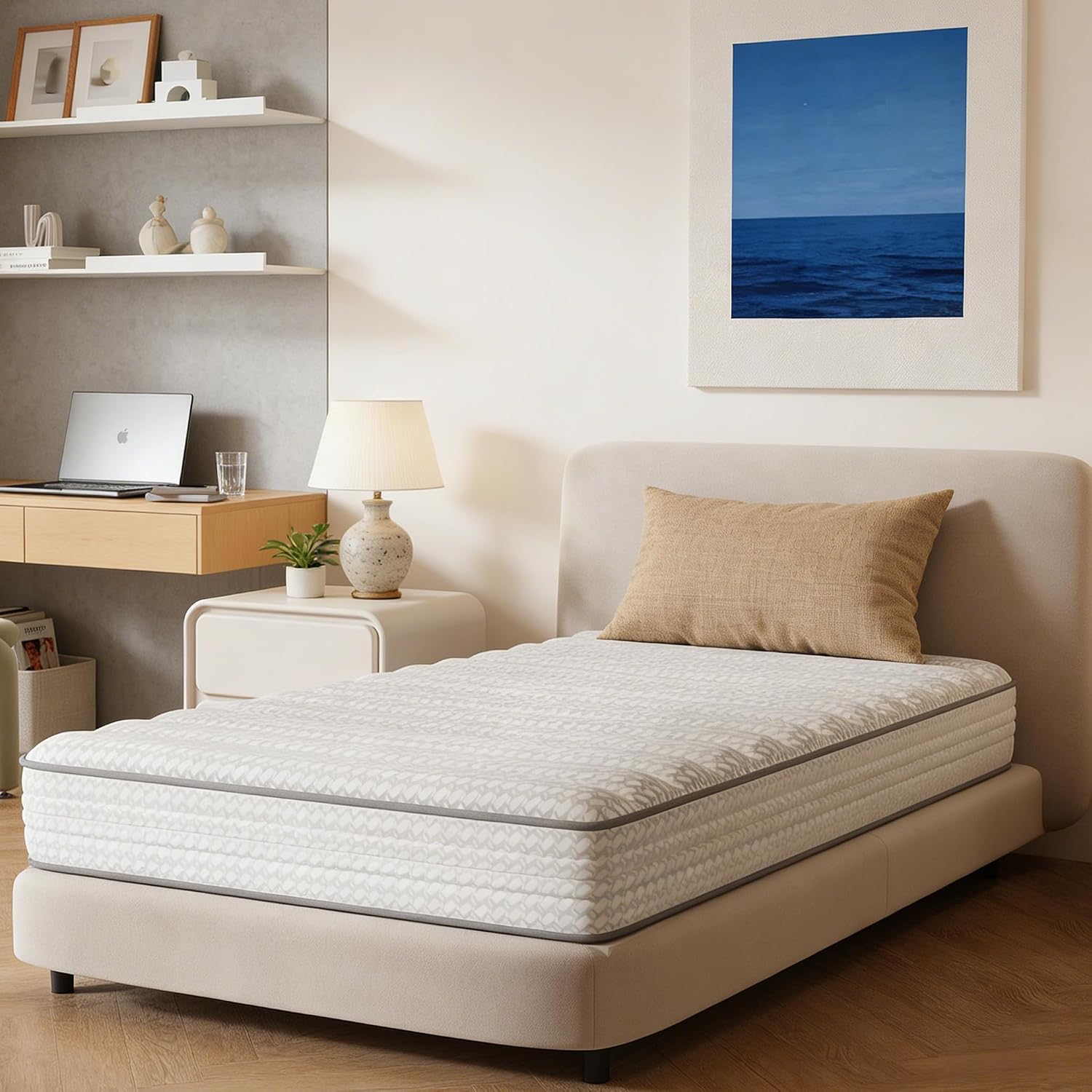 Novilla 6 Inch Twin XL Mattress, Hybrid Twin XL Size Mattresses with BioAir Comfort Foam for Pressure Relief, Medium Plush Colchones with Innerspring CertiPUR-US Certified for Kids Mattress in a Box