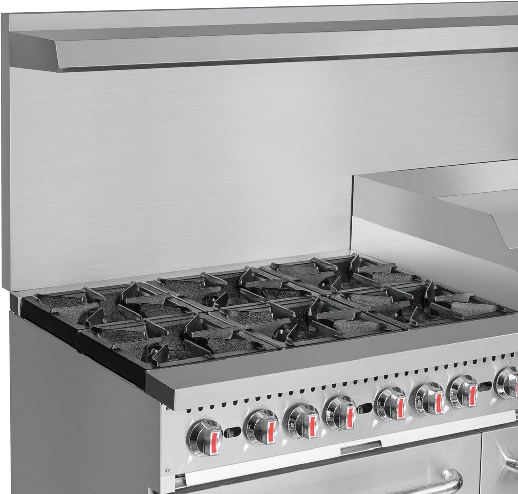 KoolMore 60 in. 6 Burner Commercial Natural Gas Range with 24 in. Griddle and Broiler (KM-CRGB60-NG)