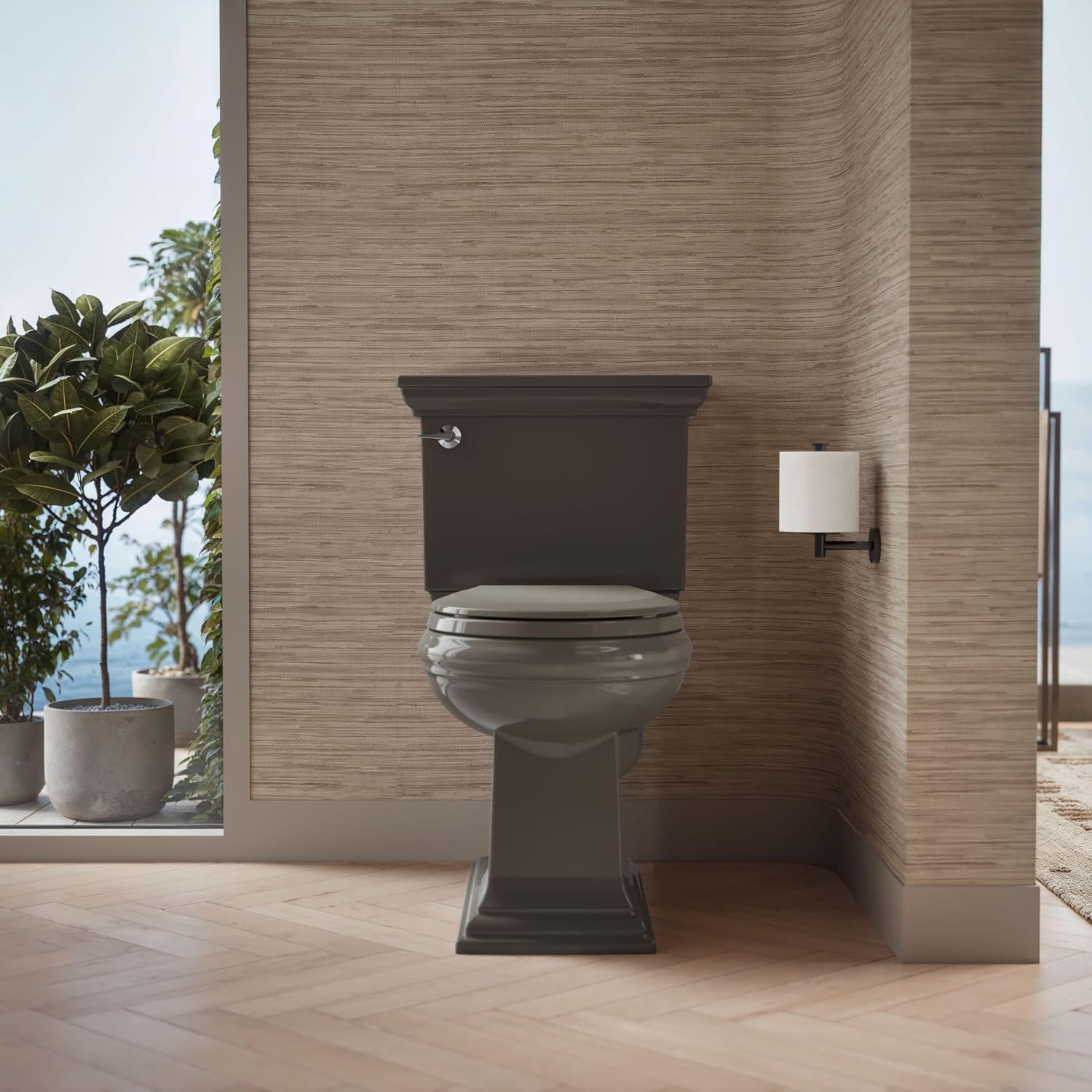Kohler K-4662-58 Lustra Closed-Front Round Toilet Seat Thunder Grey