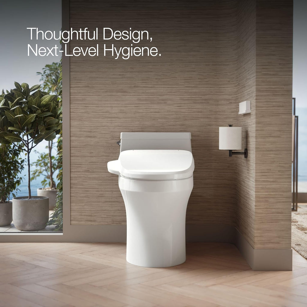 Kohler PureWash E725 Heated Bidet Toilet Seat Elongated, White with Remote, Warm Water, Dryer, Quiet-Close Lid, Self-Cleaning Wand, Adjustable Water Pressure, Nightlight