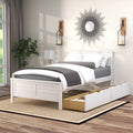 GOFLAME Twin Size Bed Frame with 2 Drawers, Platform Bed with Solid Wood Headboard & Footboard, Wood Slats Support Mattress Foundation, Under Bed Storage, No Box Spring Needed, Easy Assembly, White