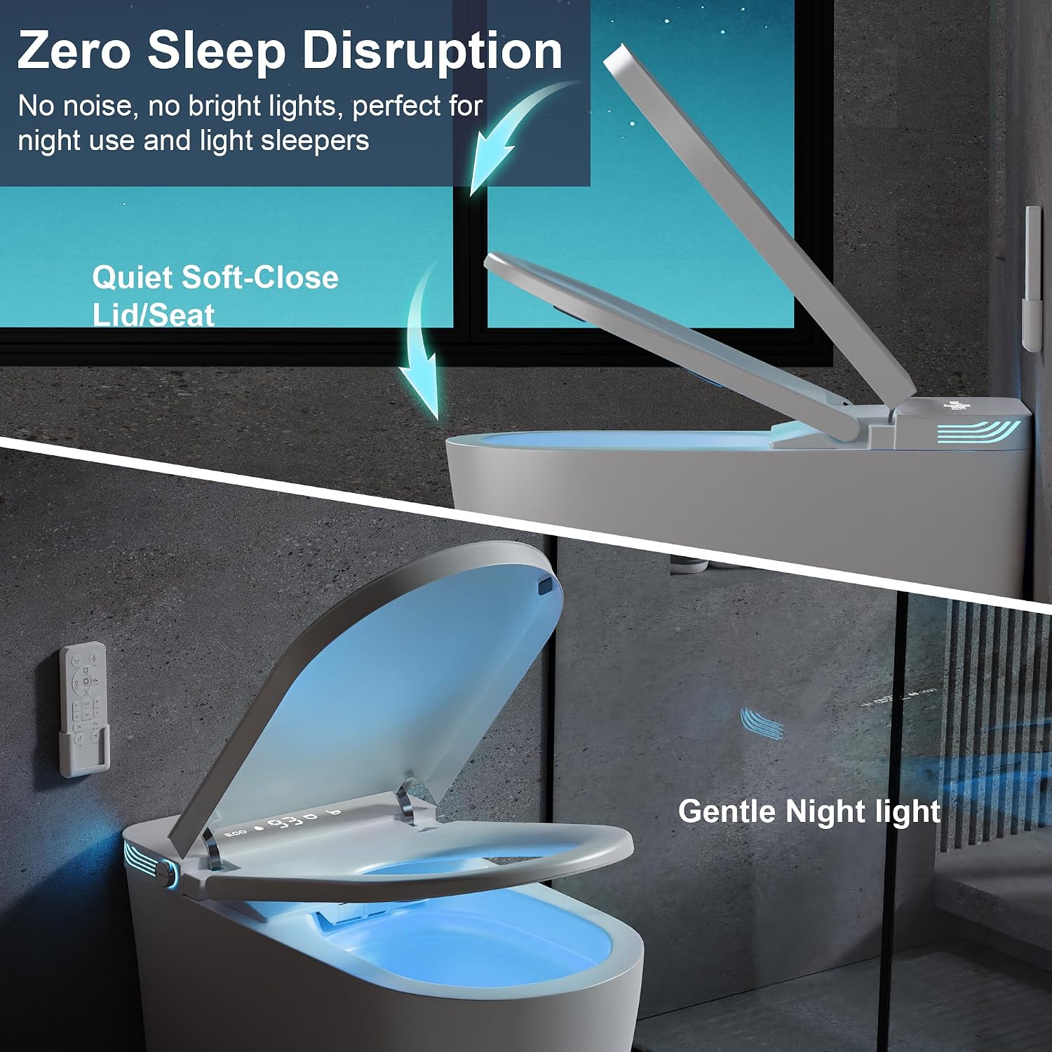 Smart Toilet with Bidet Built in, One Piece Bidet Toilet with Heated Seat & Dual Auto Flush, Foot Sensor, Warm Water Wash&Dry, Modern Electric Tankless Toilet for Bathroom with Auto Lid&Seat