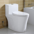 HOROW T0338W One Piece Toilet 10' Rough-in, Elongated Toilet with Comfortable Seat Height, ADA Chair Height 17.3', Dual Flush 0.8/1.28 GPF, Standard White Toilet Bowl, Space Saver Design