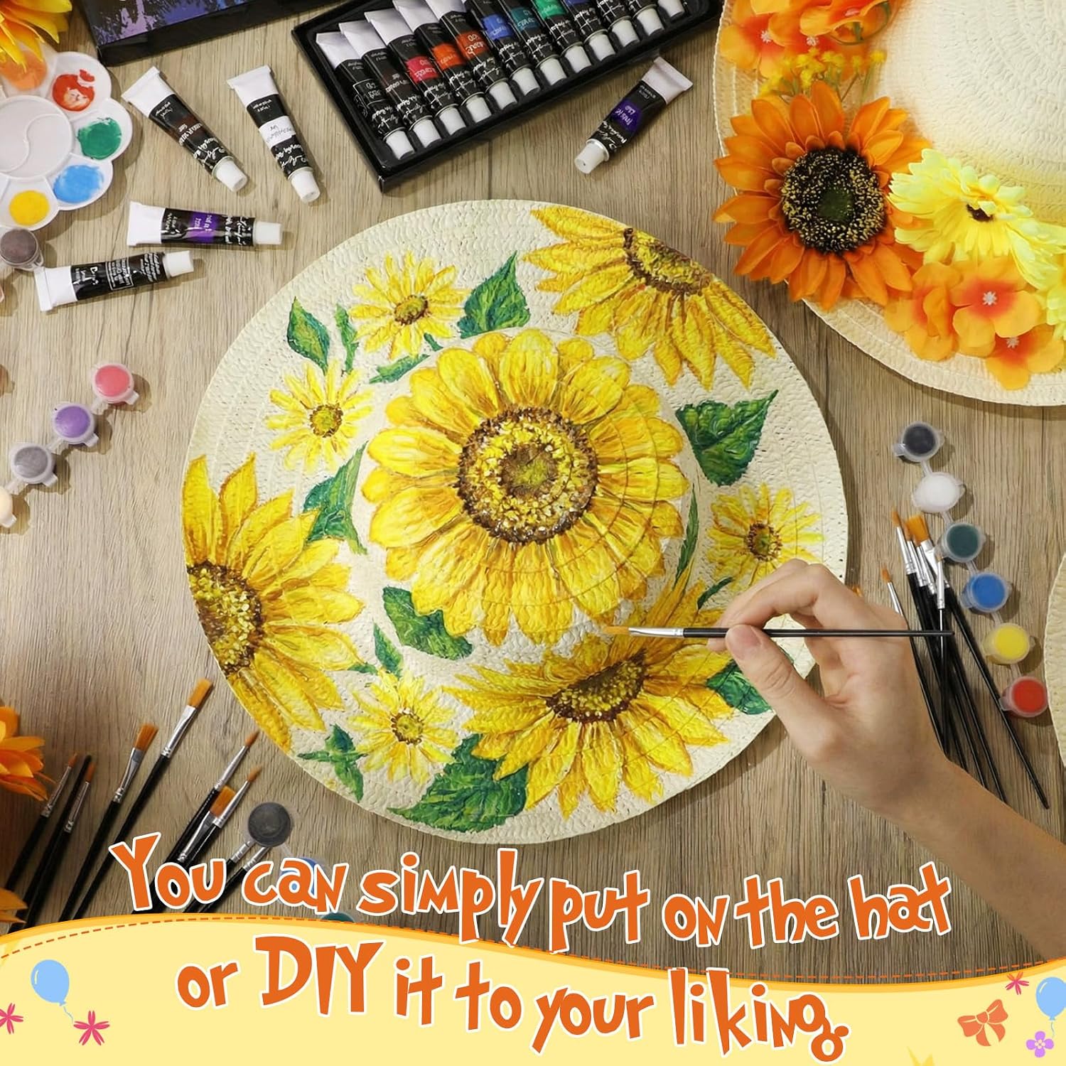 Chicingyou DIY Tea Party Straw Hats Bulk, Plain Beach Sun Cowboy Hats for Men Women Craft Birthday Gift Favor Summer Supplies