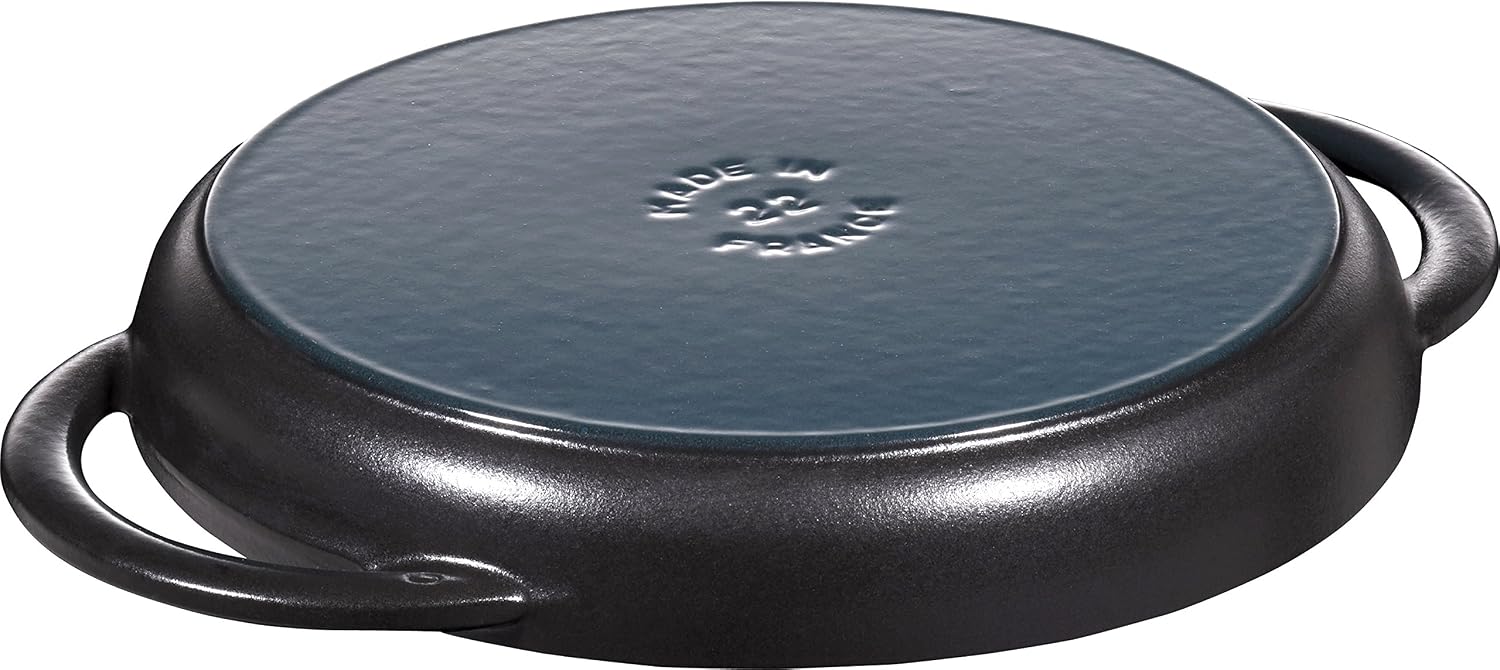 Round Grille with Handle, Cast Iron, Black, 22 cm, STAUB