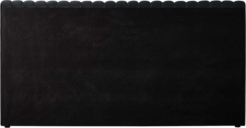 Meridian Furniture NicoBlack-F Nico Collection Modern | Contemporary Velvet Upholstered Full Bed with Rich Black Velvet and Deep Channel Tufting, 68' W x 86' D x 38' H, Black, Full