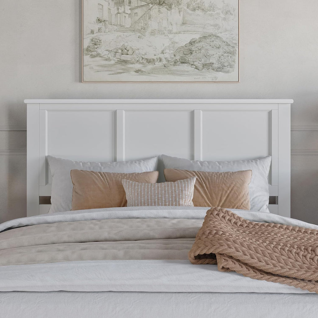 AFI, Madison Queen Solid Wood Panel Headboard, White