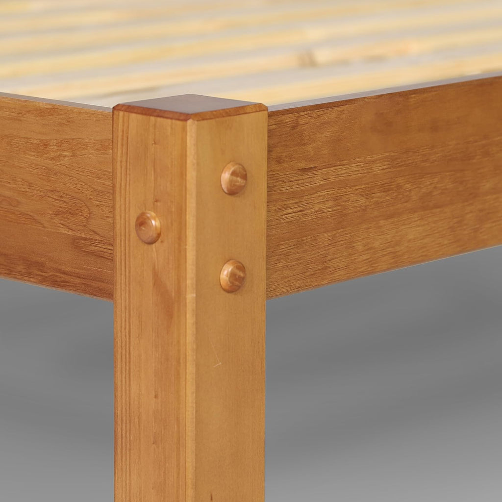 Grain Wood Furniture Shaker Solid Wood Panel Platform Bed, King Size, Walnut