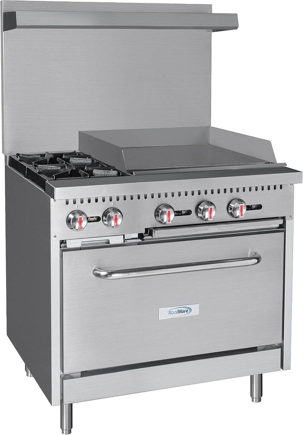 KoolMore 36 in. 2 Burner Commercial Liquid Propane Range with 24 in. Griddle (KM-CRG36-LP)