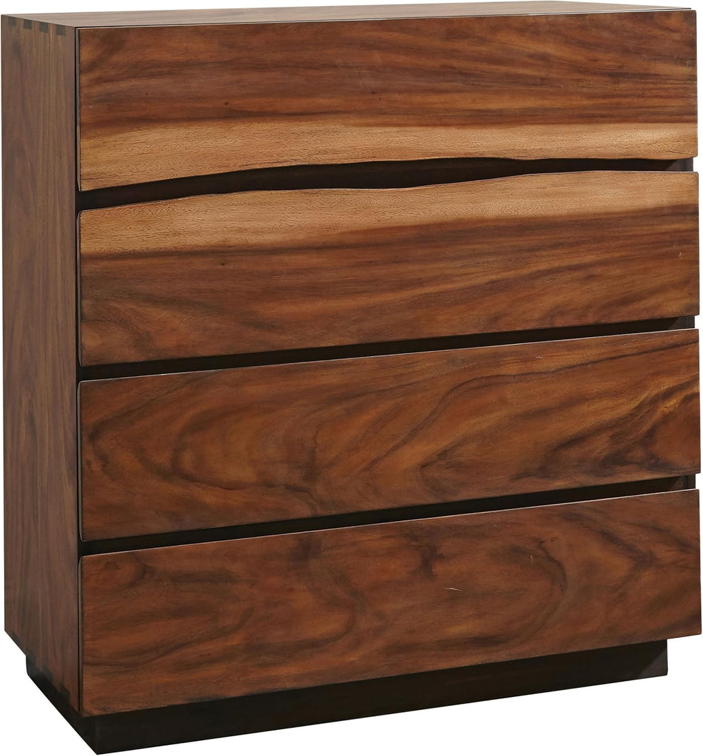 Coaster Home Furnishings Winslow Farmhouse 5-Piece Bedroom Set Live Edge Eastern King Size Storage Bed Frame 54-inch Headboard Smokey Walnut and Coffee Bean 223250SKE-S5