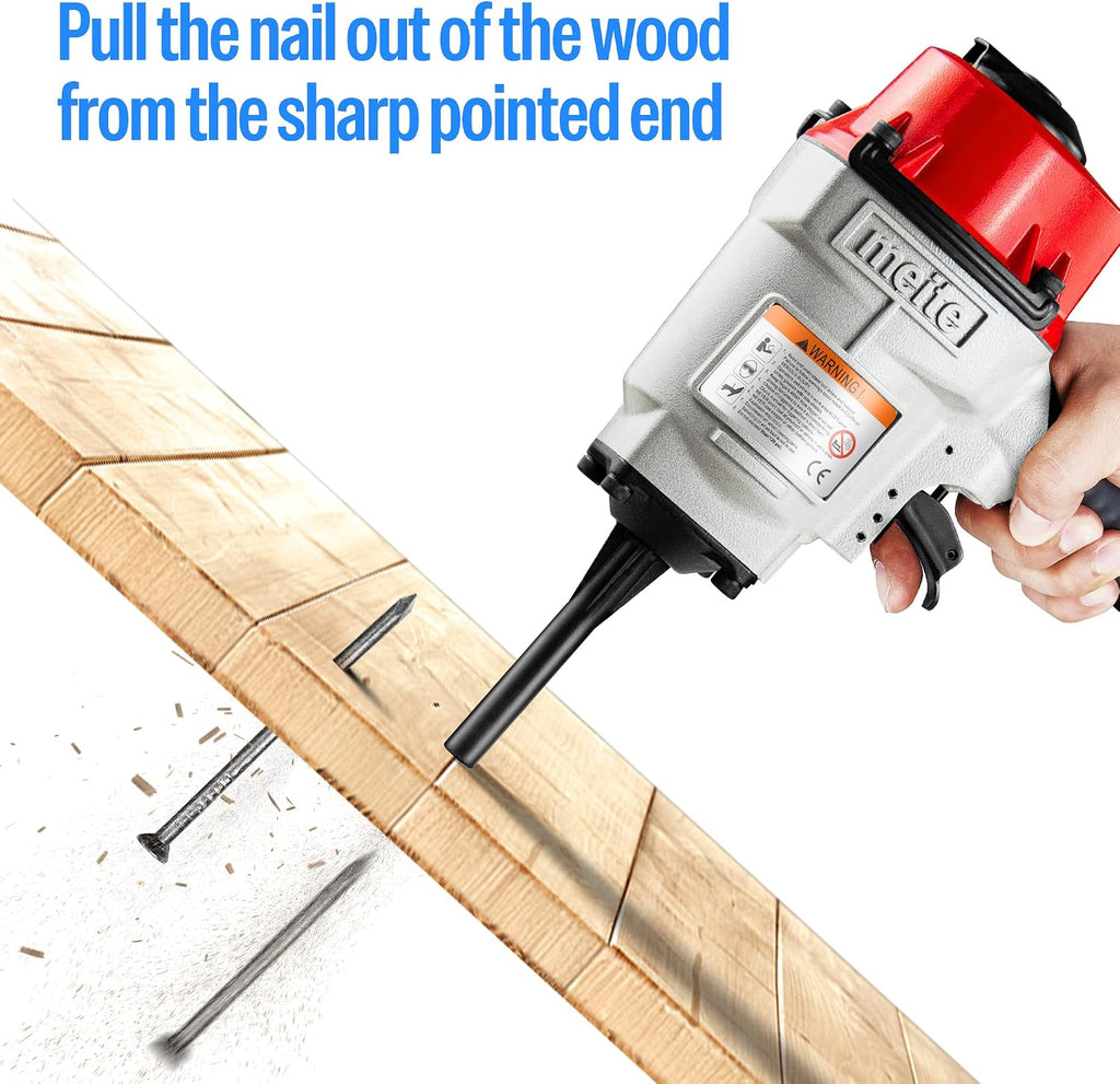 meite NP55 Pneumatic Nail Remover, Professional Heavy Duty Air Punch Nailer Denailer Gun Removes 9-16 Gauge Nails Length 71-90 mm, 85-120 PSI Pallet Nail Puller for Wooden Furniture & Reclaimed Wood