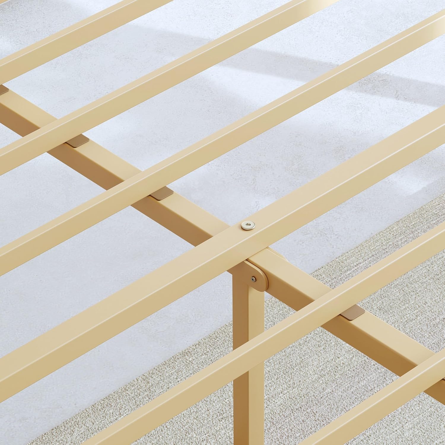 BOSRII 14in High Solid Bamboo Wood Platform Twin XL Bed Frame with Headboard, Reinforced Heavy Duty Metal Slats, Noise Free, No Box Spring Needed, Easy Assembly