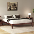 Thor Premium Solid Wood Bed Frame King, Japanese Joinery Bed Frame with Wood Slat Support, Platform Bed, No Box Spring Needed, Easy Assembly, Minimalist & Modern Style (Mahogany)