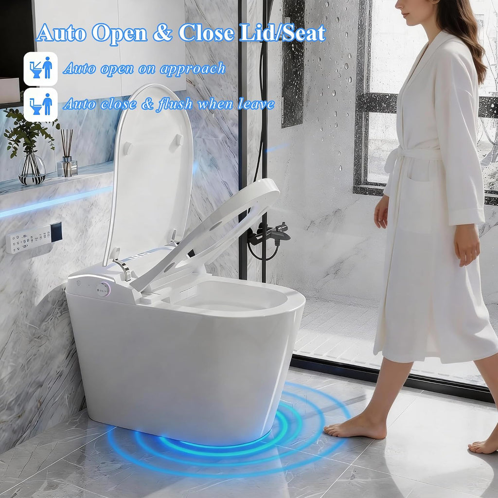 TOTTE One-Piece Smart Toilet, Premium Care with Women's Front Wash, Auto Open Lid, Instant Warm Water & Warm Air Dryer, Self-Cleaning Technology, Built-in Aroma System, Japanese Toilets