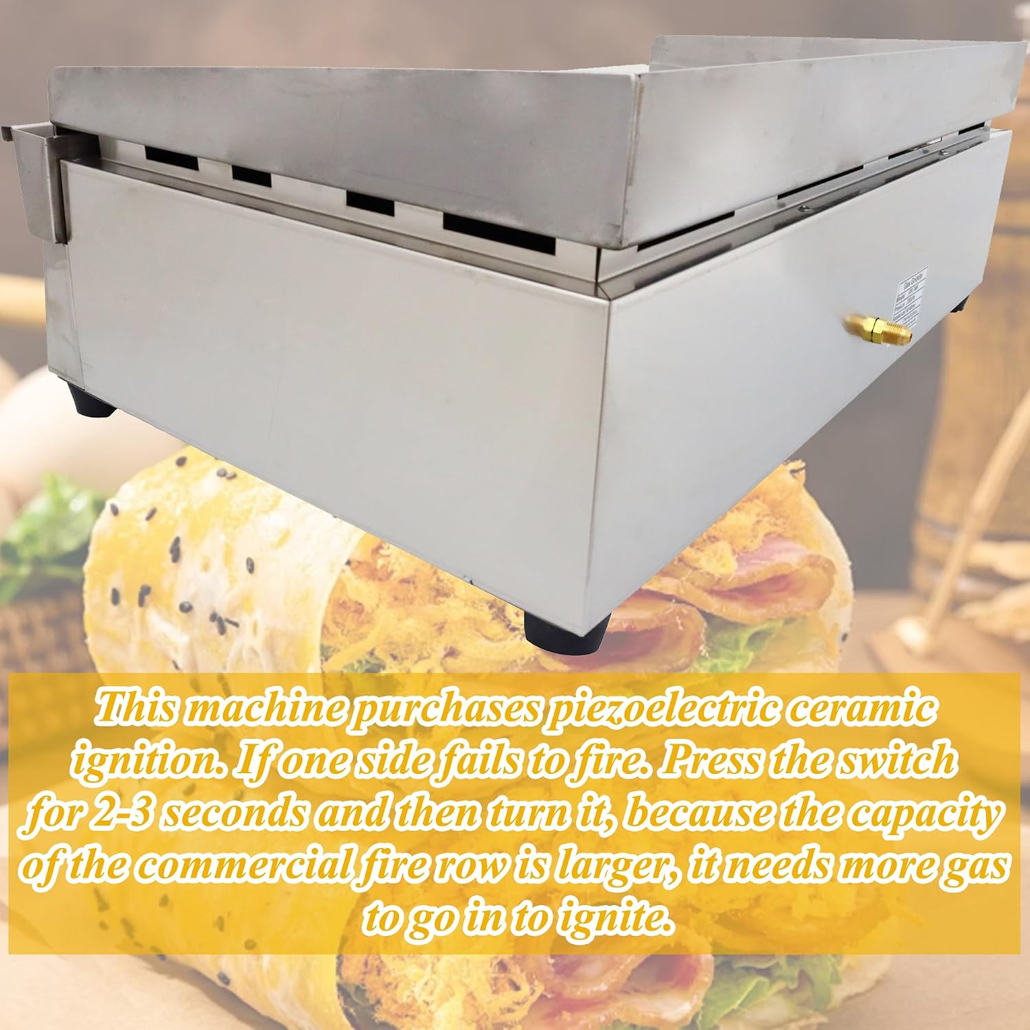 LPG Gas Griddle - Camp Countertop Flat Cooking Griddle with Temperature Control - 2800Pa Top Grill Hot Plate Stove - 2 Burner Outdoor Kitchen - Stainless Steel Grill BBQ Plate