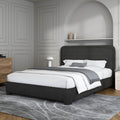 BarnFurin Full Size Bed Frame, Boucle Upholstered Platform Bed Frame with Headboard, Soft Rounded Corners, No Box Spring Required, Non-Slip and Noise-Free, Easy Assembly, Black