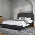 BarnFurin Queen Bed Frame, Boucle Upholstered Platform Bed Frame with Headboard, Soft Rounded Corners, No Box Spring Required, Non-Slip and Noise-Free, Easy Assembly, Black