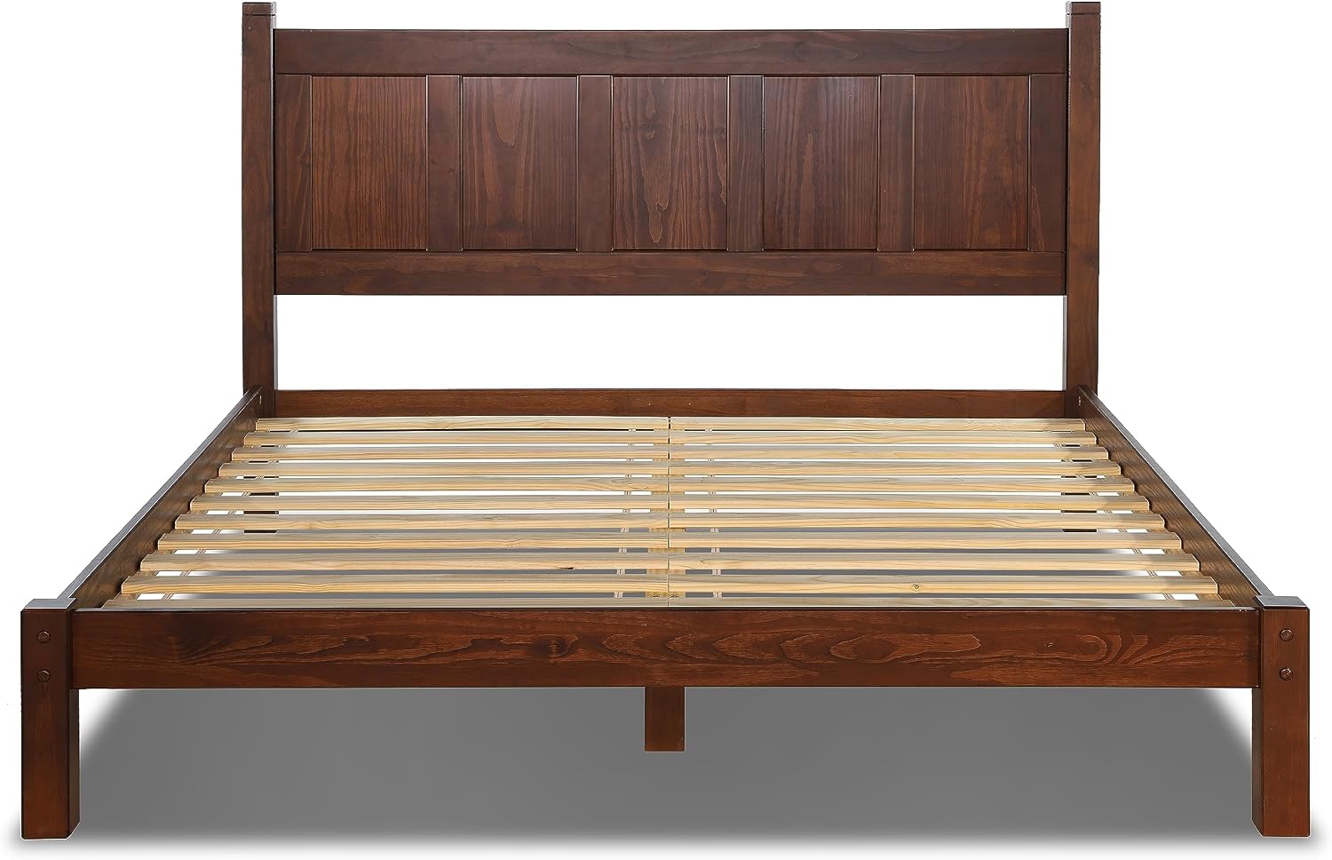 Grain Wood Furniture Shaker Solid Wood Panel Platform Bed, King Size, Cherry