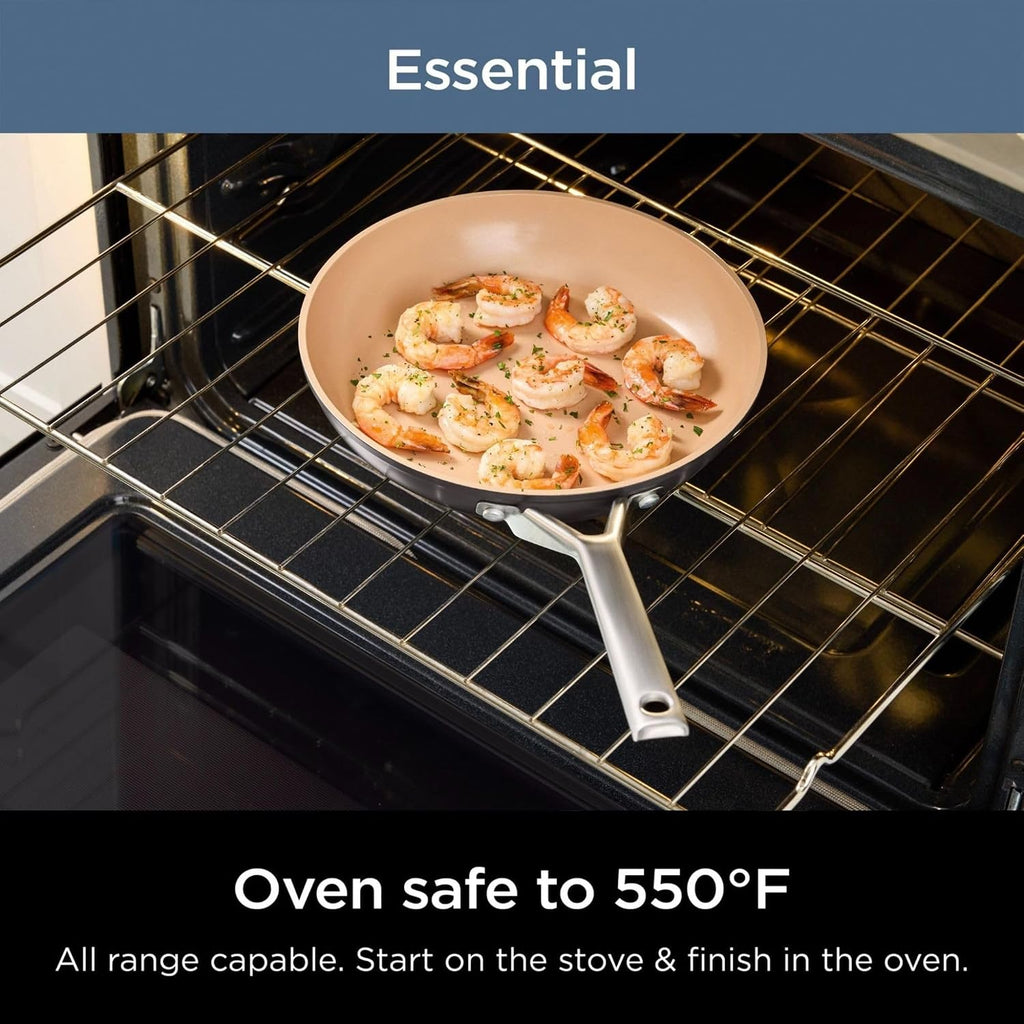 Extended Life 12-Piece Ceramic Cookware Set, Nonstick Pots and Pans, PFOA & PFAS Free, Oven Safe to 550°F, Induction Compatible