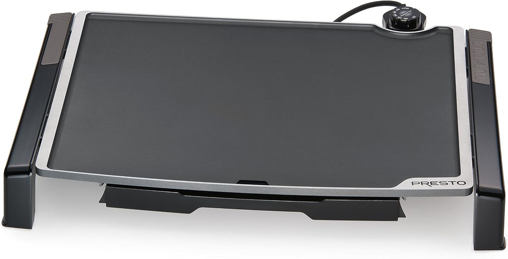 Presto 02970 Professional SaladShooter Electric Slicer/Shredder, Black,1 count & 07073 Electric Tilt-N-fold Griddle, 19%22, Black