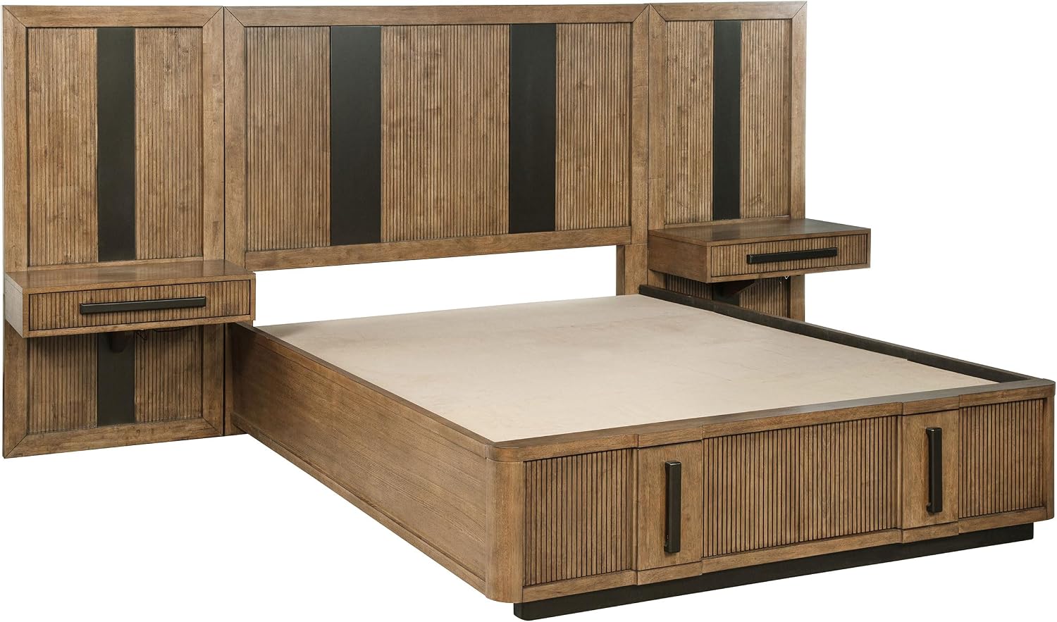 Coaster Home Furnishings Terrace Transitional 6-Piece Bedroom Set California King Size Wall Panel Storage Bed Frame 58-inch Headboard Ash Brown 224900KW-S6P