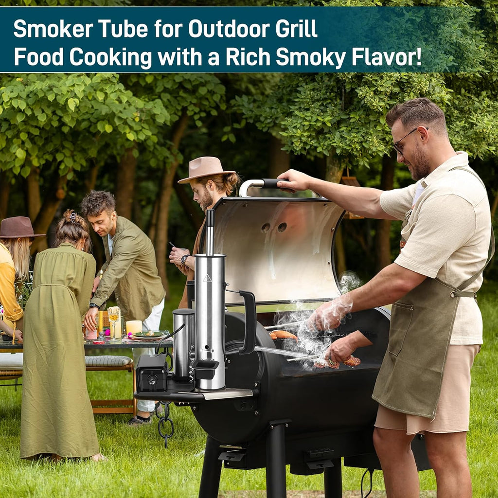 EUTRKei Cordless Electric Smoker, Smoke Tube for Pellet Smoker with Air Pump, Cold or Hot Smoking for Any Grill, Foldable Ninja Grill Stand& Blackstone Griddle Stand for Outdoor