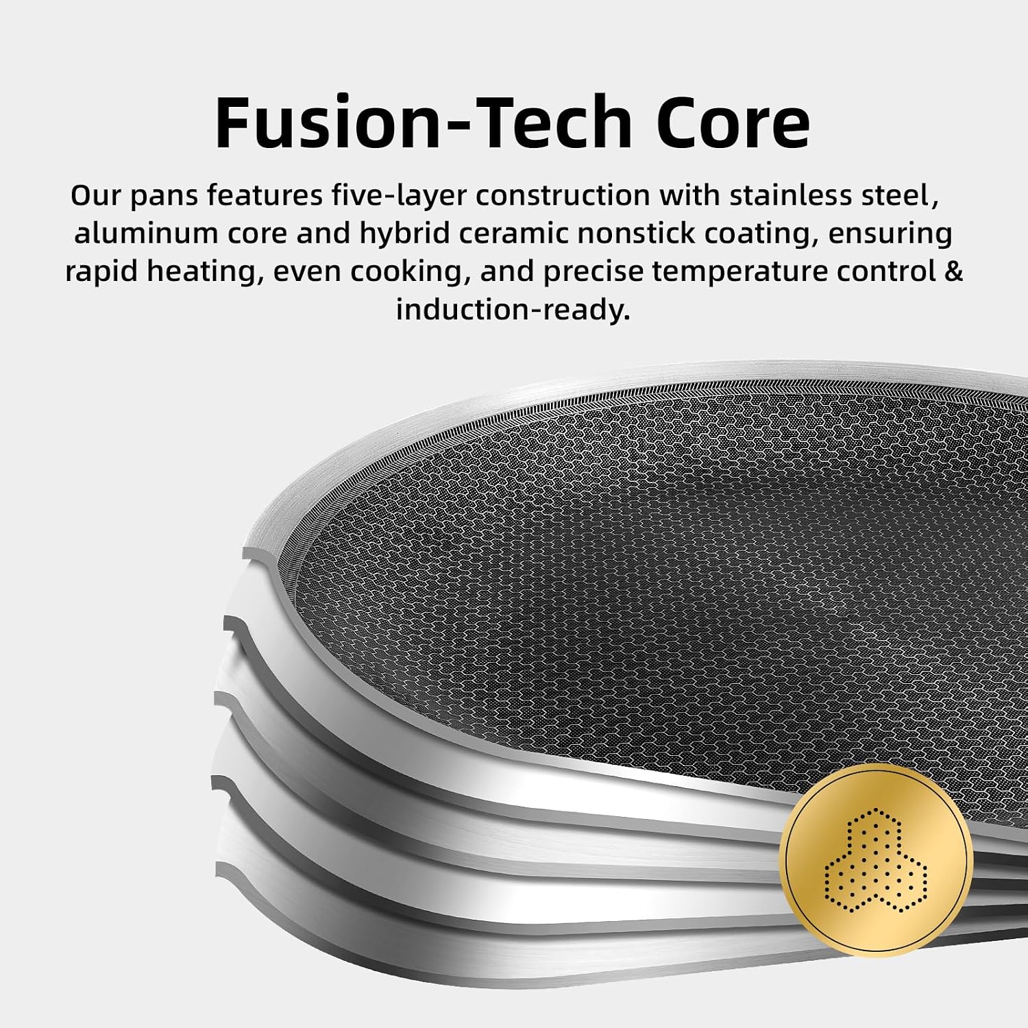 DELUXE Hybrid Ceramic Nonstick Griddle Pan,13-Inch,Stay-Cool Handle,Dishwasher&Oven Safe,Induction-Ready,PFOA Free Compatible with All Cooktops
